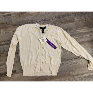 August Silk 100% Silk Cream Cardigan Sweater Small – NWT Luxe Lightweight Layer
